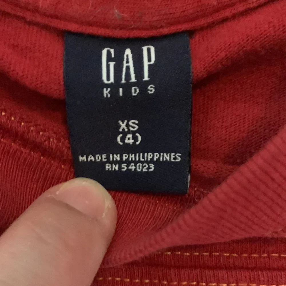 GAP | Boys Red Pullover Football Button Down LS Plaid Shirts Size 4